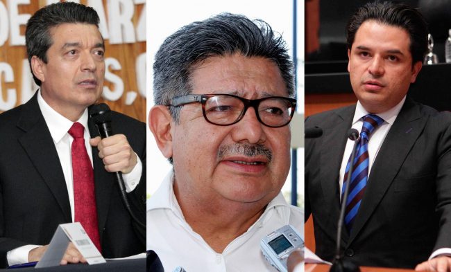 De izquierda a derecha, Rutilio Escandón, Placido Morales y Zoé Robledo, posibles candidatos a gubernatura de Chiapas. Foto/ArchivoDigital.
