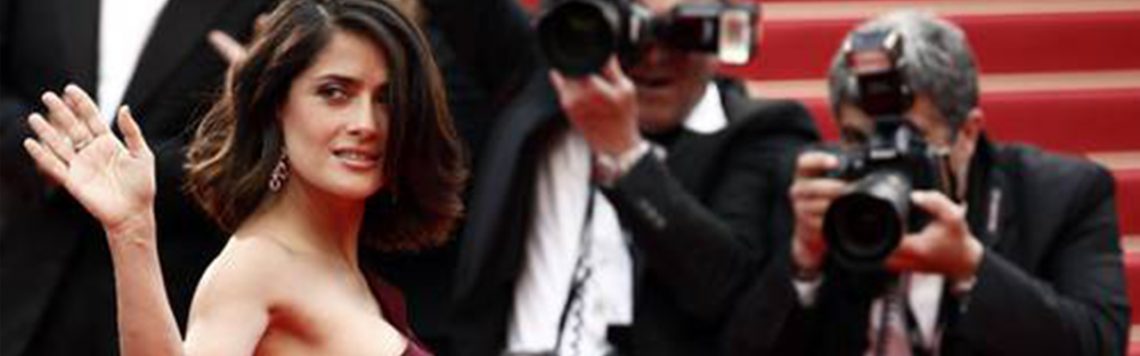 Salma Hayek durante el estreno de una película en el Palacio del Cine. Foto/Ap