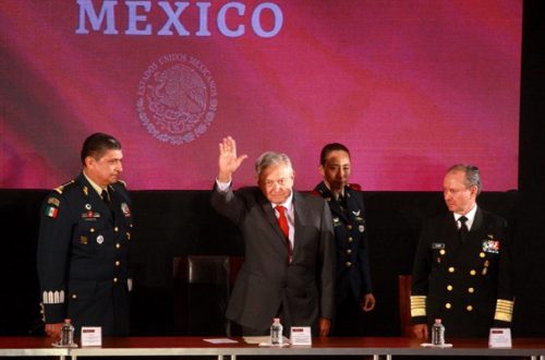 El presidente Andrés Manuel López Obrador presidió el curso Estándares Constitucionales de la Actuación de la Guardia Nacional. Foto Luis Castillo / ‘La Jornada’