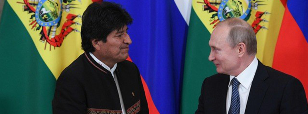 El presidente ruso Vladimir Putin recibió a su par boliviano Evo Morales en el Kremlin, en Moscú. Foto/Afp