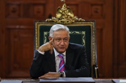 El Presidente Andrés Manuel López Obrador durante la entrevista con La Jornada. Foto/Marco Peláez.
