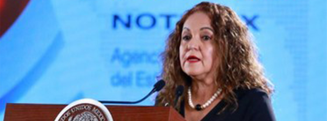 La directora de la agencia Notimex, Sanjuana Martínez. Foto/Luis Castillo