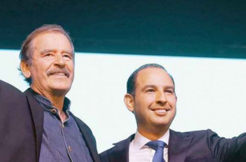 Marko Cortés, dirigente nacional del PAN, dio la bienvenida al partido al expresidente Vicente Fox, quien en diciembre de 2012 no renovó su afiliación al PAN, por lo que prácticamente ya no era miembro. Foto/Karina Tejada