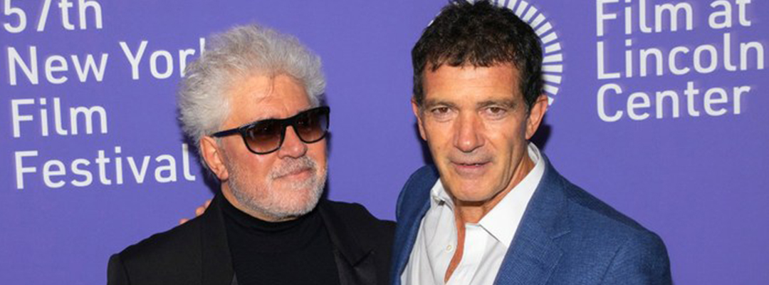 Pedro Almodóvar y Antonio Banderas previo a la presentación de la película "Dolor y Gloria", en la edición 57 del Festival de Cine de NY. Foto/ Ap