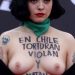 Mon Laferte protestó contra el gobierno chileno. Foto: AFP