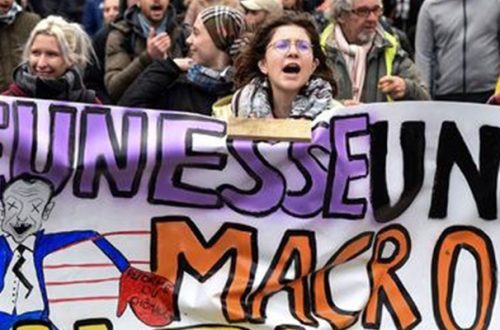 Manifestación contra la reforma al sistema de pensiones del gobierno de Emmanuel Macron, el jueves pasado cerca de Nantes. Foto Afp