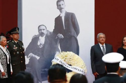 El presidente Andrés Manuel López Obrador conmemoró el 107 aniversario del asesinato de Francisco I. Madero y José María Pino Suárez, ante la mayor parte de los miembros de su gabinete. Foto Cristina Rodríguez