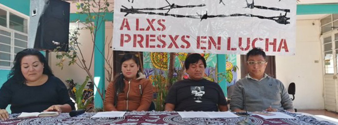 Anuncio del inicio de la huelga de hambre de cuatro presos tzotziles en cárceles de Comitán y San Cristobal. Foto @CdhFrayba