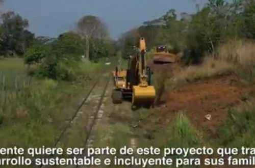 La construcción del Tren Maya, que inició este fin de semana, reactivará a la economía de la región y permitirá saldar la deuda histórica que tiene el país con el sureste mexicano, dijo el organismo en un video difundido. Foto tomada del Twitter de @TrenMayaMX