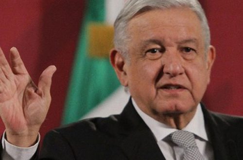 El presidente López Obrador, durante su conferencia de esta mañana de 5 de mayo. Foto Notimex