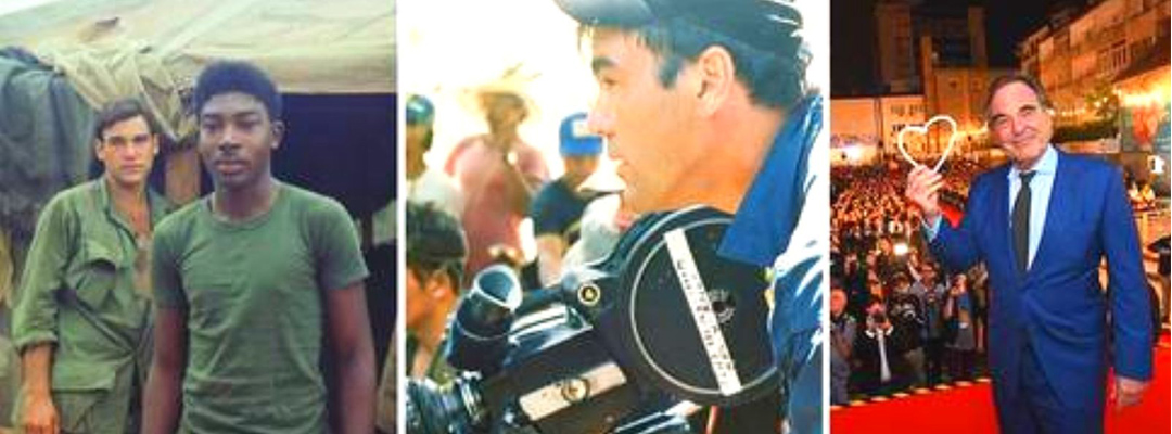 Desde la izquierda, el realizador en un campamento de Vietnam, en la filmación de Pelotón y en un festival de cine de Serbia. Imágenes tomadas de su Facebook