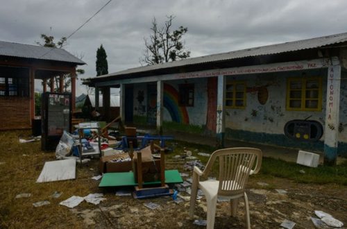 El campamento de la organización civil ‘Las Abejas’, en Acteal, Chiapas, fue allanado el 21 de septiembre de 2019. Foto Cuartoscuro