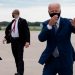 El candidato presidencial demócrata, Joe Biden, a su llegada a Wisconsin. Foto Afp
