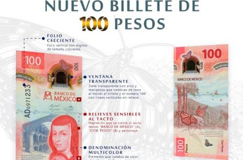 Imagen del nuevo billete de cien pesos.