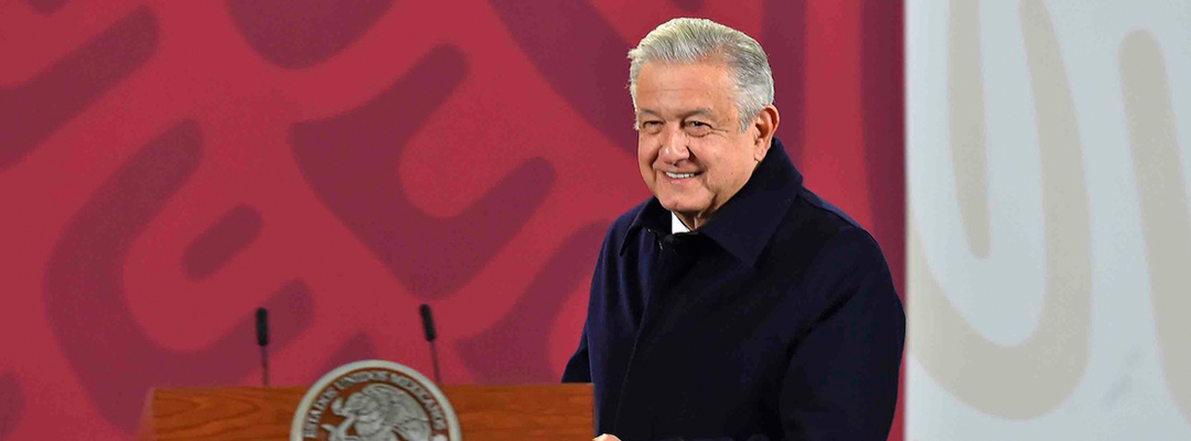 El presidente López Obrador durante su conferencia matutina de hoy en Palacio Nacional. Foto cortesía Presidencia