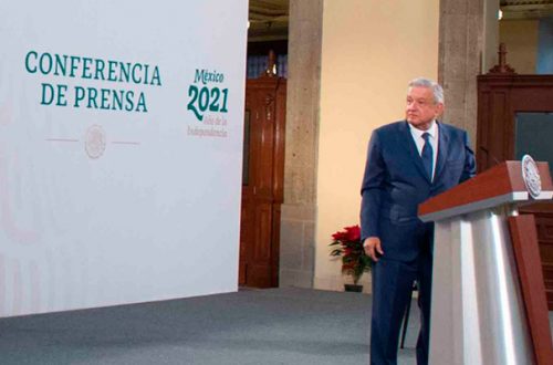 El presidente López Obrador durante una de sus conferencias matutinas desde Palacio Nacional. Foto cortesía Presidencia