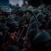 Integrantes de la comandancia y las Juntas de Buen Gobierno, bases de apoyo y organizaciones sociales, durante la celebración del 25 aniversario del levantamiento del Ejército Zapatista de Liberación Nacional, el 31 de diciembre de 2018. Foto Cuartoscuro
