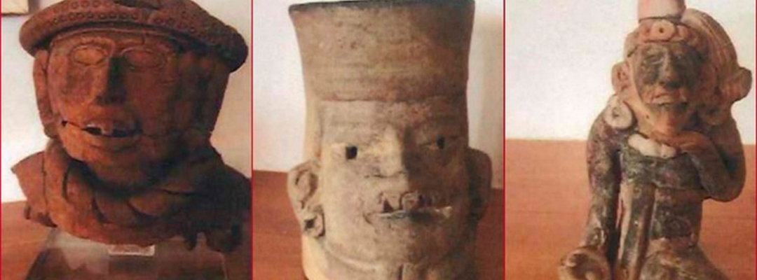 Piezas arqueológicas que pertenecen a diferentes culturas mesoamericanas, de acuerdo a un análisis del INAH. Foto tomadas de @SRE_mx /Archivo