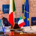 Reunidos por videoconferencia, el G20 de las Finanzas decidió "extender la suspensión del pago de la deuda de los países más pobres hasta finales de 2021", anunció el ministro italiano de Economía, Daniele Franco, el 7 de abril de 2021. Foto Ministerio de Finanzas de Italia vía Afp