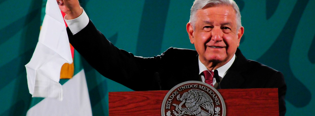 El presidente López Obrador durante su conferencia de esta mañana desde Palacio Nacional. Foto Cuartoscuro