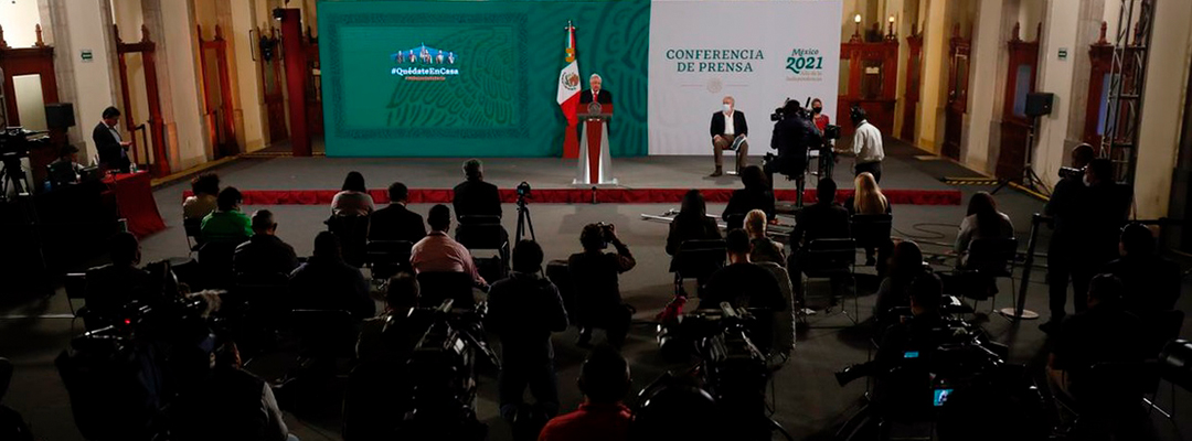 El presidente Andrés Manuel López Obrador durante conferencia matutina. Foto Cuartoscuro