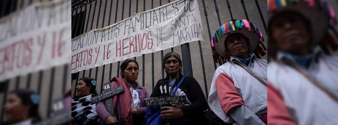 En imagen de archivo, pobladores de la comunidad de Santa Martha, de Chenalhó, Chiapas, exigen a las autoridades federales resolver el conflicto agrario con el municipio de Aldama. Foto Cuartoscuro