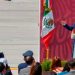 El presidente Andrés Manuel López Obrador al presidir la inauguración de la Feria Aeroespacial México en las instalaciones donde se realiza la construcción del Aeropuerto Internacional Félipe Ángeles. Foto: Cuartoscuro