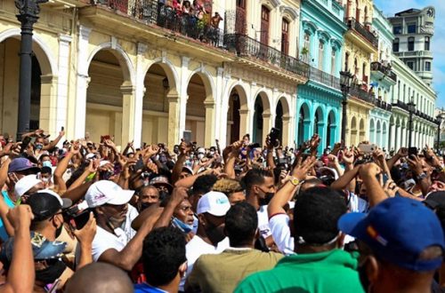 Movilización del 11 de julio en La Habana contra el gobierno del presidente Miguel Díaz-Canel. Foto Afp