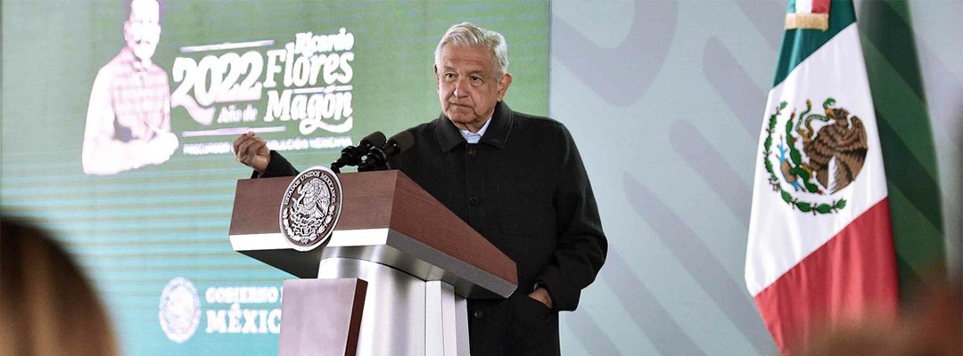El presidente Andrés Manuel López Obrador durante su conferencia matutina en Tijuana, Baja California, el 17 de febrero de 2022. Foto cortesía Presidencia