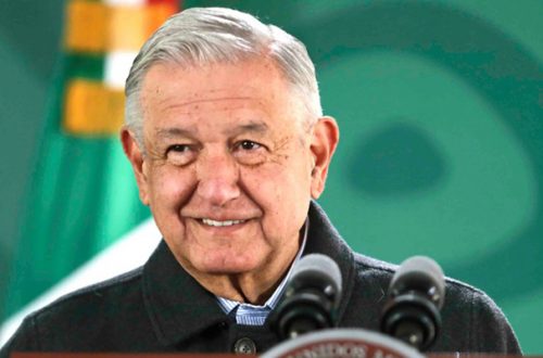 El presidente Andrés Manuel López Obrador durante la conferencia de prensa matutina en Panotla, Tlaxcala, el 04 de febrero de 2022. Foto Presidencia