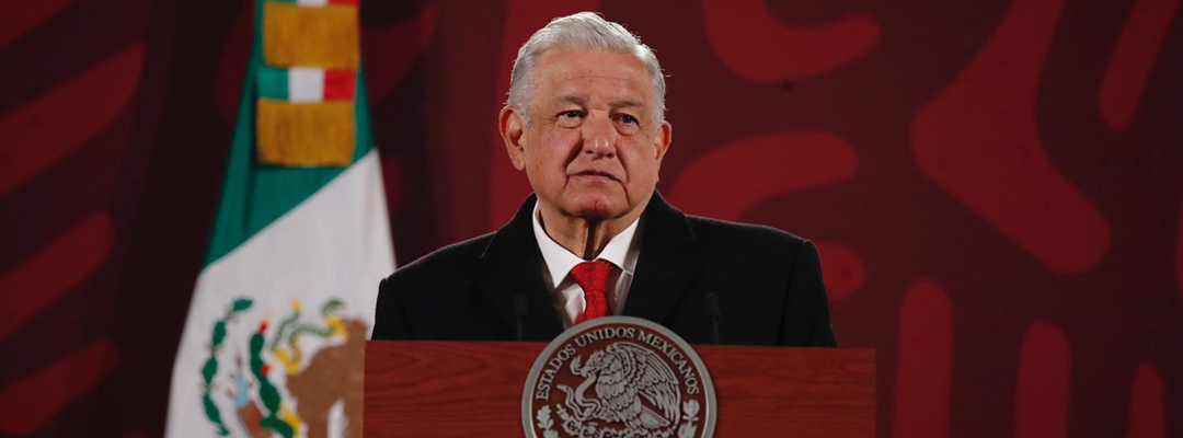 El presidente de México, Andrés Manuel López Obrador, durante su conferencia matutina en Palacio Nacional, en la Ciudad de México, el 7 de febrero de 2022. Foto Cristina Rodríguez