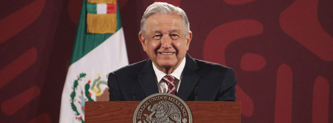 El presidente de México, Andrés Manuel López Obrador, durante su conferencia matutina en Palacio Nacional, en la Ciudad de México, el 25 de abril de 2022. Foto Pablo Ramos