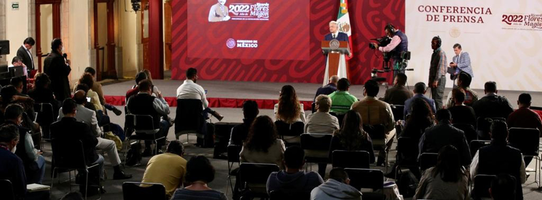 La conferencia matutina del presidente Andrés Manuel López Obrador, el 18 de abril de 2022. Foto María Luisa Severiano
