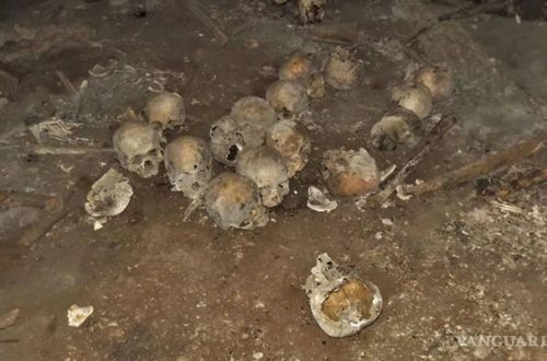 Los especialistas creen que las víctimas en la cueva probablemente fueron decapitadas ritualmente y que los cráneos se exhibieron en una especie de estante para trofeos. (Foto/Vanguardia mx)