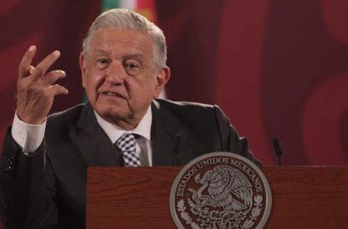 El presidente Andrés Manuel López Obrador durante la conferencia de prensa matutina en Palacio Nacional, el 28 de junio de 2022. Foto Pablo Ramo