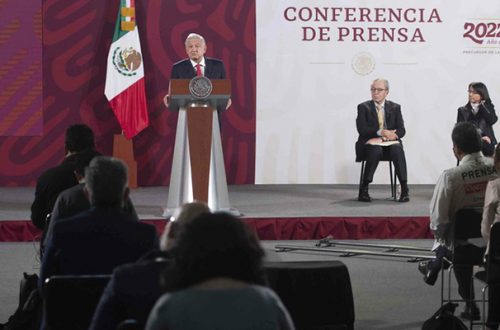 El presidente Andrés Manuel López Obrador durante su conferencia matutina en Palacio Nacional, el 6 de septiembre de 2022. Foto cortesía Presidencia