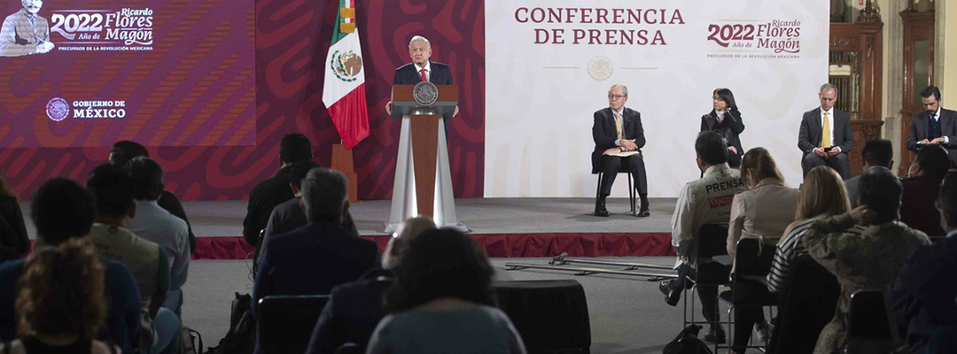 El presidente Andrés Manuel López Obrador durante su conferencia matutina en Palacio Nacional, el 6 de septiembre de 2022. Foto cortesía Presidencia