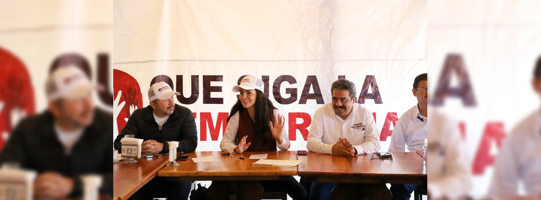 Rueda de prensa de la A.C. Que siga la democracia, encabezada por su presidenta nacional, Gabriela Jiménez Godoy. Foto ‘La Jornada’