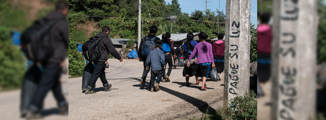 Tras el ataque de sujetos armados, habitantes de la comunidad de San Clemente, Pantelhó, huyeron hacia el monte. Foto Centro de Derechos Humanos Frayba / Archivo