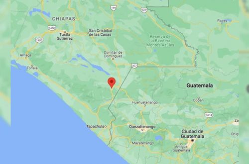 Pie de Foto.- Pobladores reportan que los enfrentamientos entre los grupos criminales se reporta en el municipio chiapaneco de Frontera Comalapa y en la frontera con Guatemala. Foto tomada de Google Maps