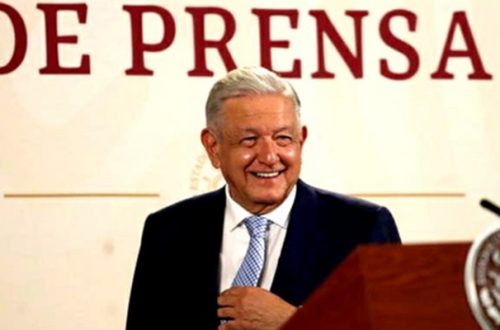 El presidente de México, Andrés Manuel López Obrador, durante su conferencia presidencial matutina en Palacio Nacional, en la Ciudad de México, el 7 de junio de 2023. Foto Yazmín Ortega Cortés