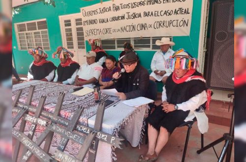 Pie de Foto.- Integrantes de la Asociación Civil Las Abejas, en Chiapas, denunciaron que la SCJN protegió a los autores de la matanza de Acteal en 1997. Foto La Jornada