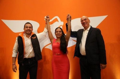 Pie de Foto.- Karla Irasema Muñoz registró como candidata a gobernar Chiapas por el partido Movimiento Ciudadano. Foto @MovCiudadanoMX