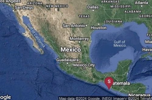 Pie de Foto.- El sismo de magnitud 6.2 tuvo epicentro a 76 kilómetros al suroeste de Ciudad Hidalgo, cabecera de Suchiate, Chiapas. Foto Tomada de X @SismologicoMX