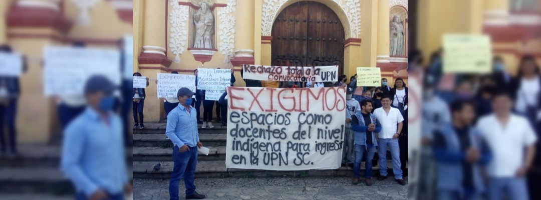 Profesores de Chiapas durante una protesta en junio de 2020. Foto Elio Henríquez