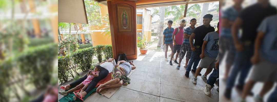 Migrantes hondureños en el albergue Belén, en Tapachula, Chiapas. Foto Víctor Camacho / Archivo