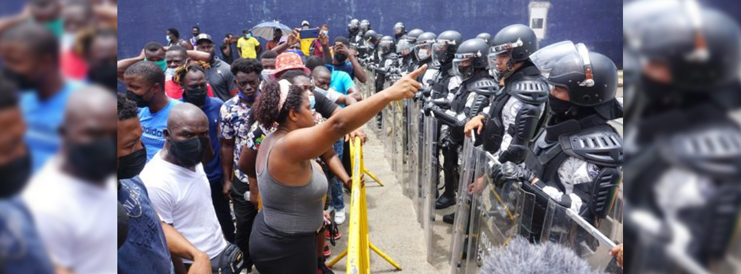 En las últimas semanas, migrantes se han manifestado en Tapachula. Foto: EFE