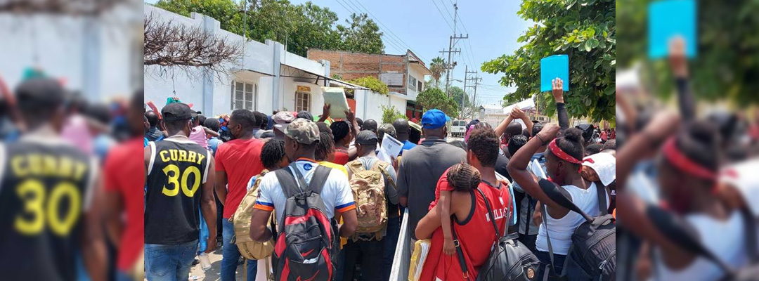 Los migrantes protestaron en la aduana de Ciudad Hidalgo, Chiapas. | Especial