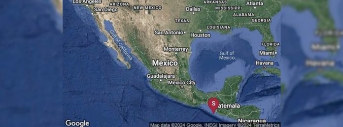 Pie de Foto.- El sismo de magnitud 6.2 tuvo epicentro a 76 kilómetros al suroeste de Ciudad Hidalgo, cabecera de Suchiate, Chiapas. Foto Tomada de X @SismologicoMX