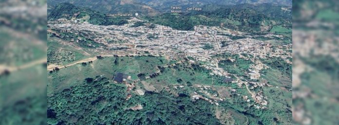 Pie de Foto.- Vista aérea de la localidad de Pantelhó, en el estado de Chiapas, que se ha visto asolado por la violencia causada por grupos criminales en la región. Foto Googel Earth